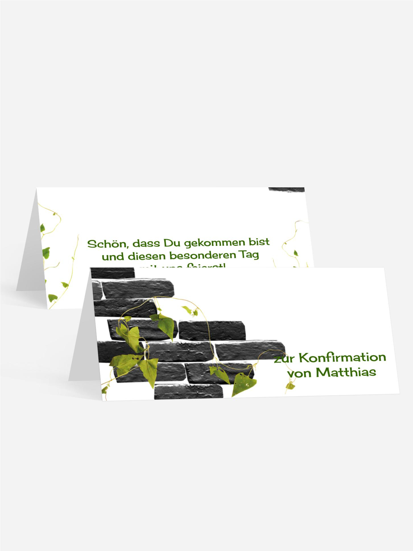 Tischkarte Konfirmation Efeu