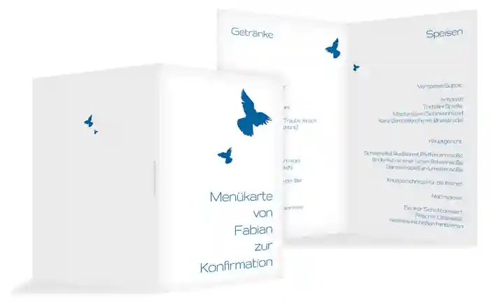 Konfirmation Menükarte Taube