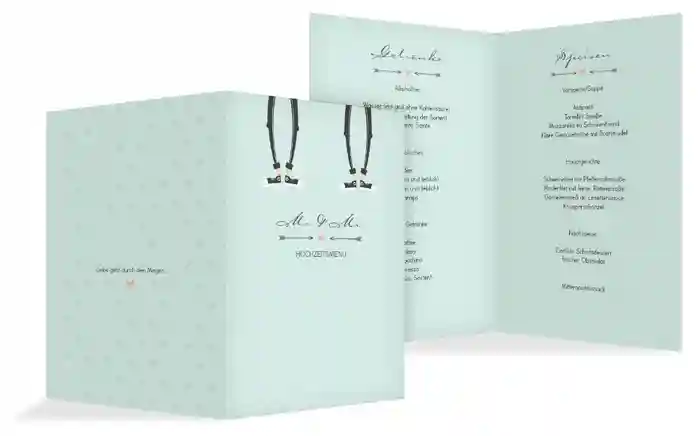 Menükarte zur Hochzeit Pärchen - Männer