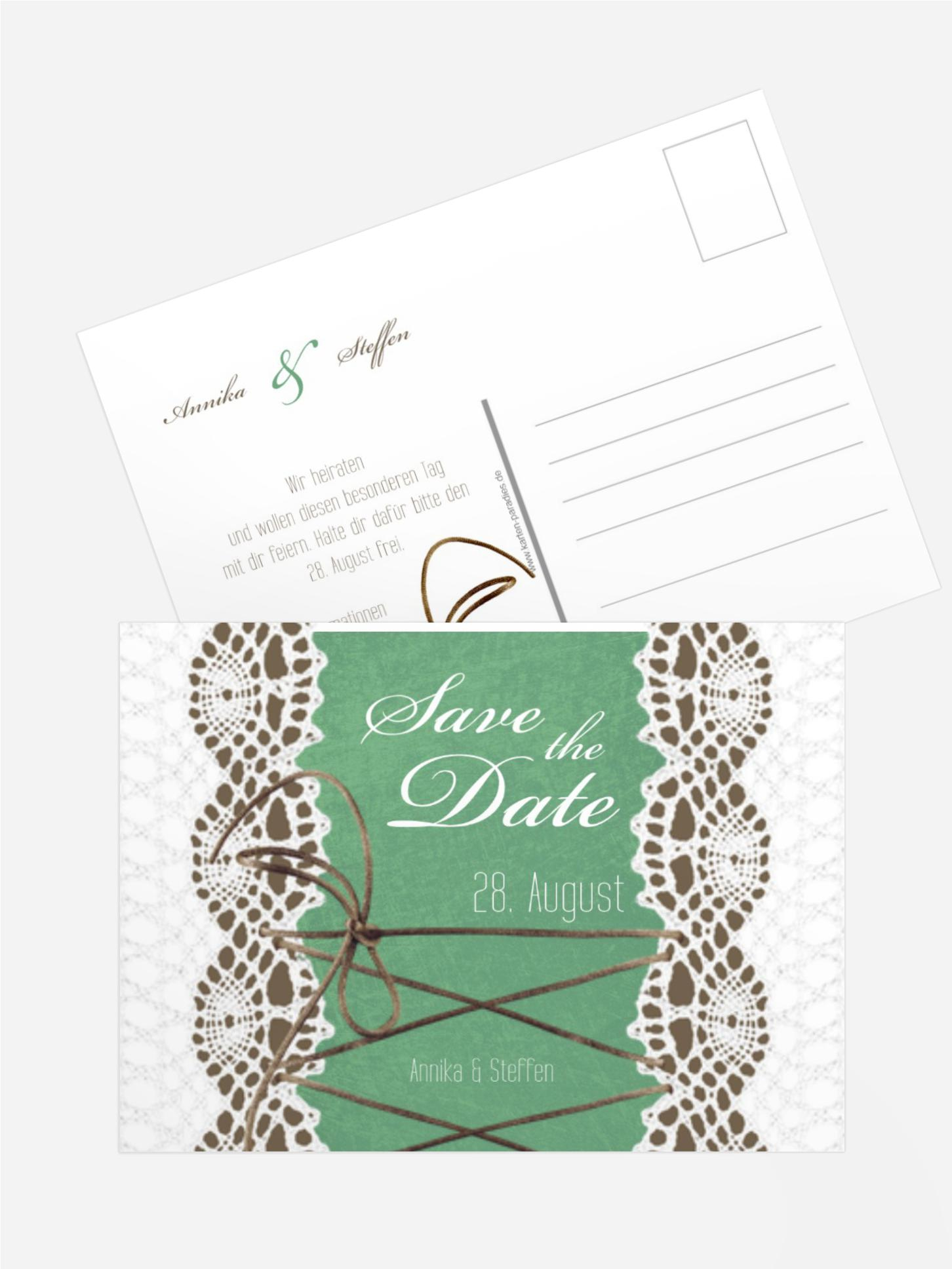 Save the Date Karte Vintage Schleife