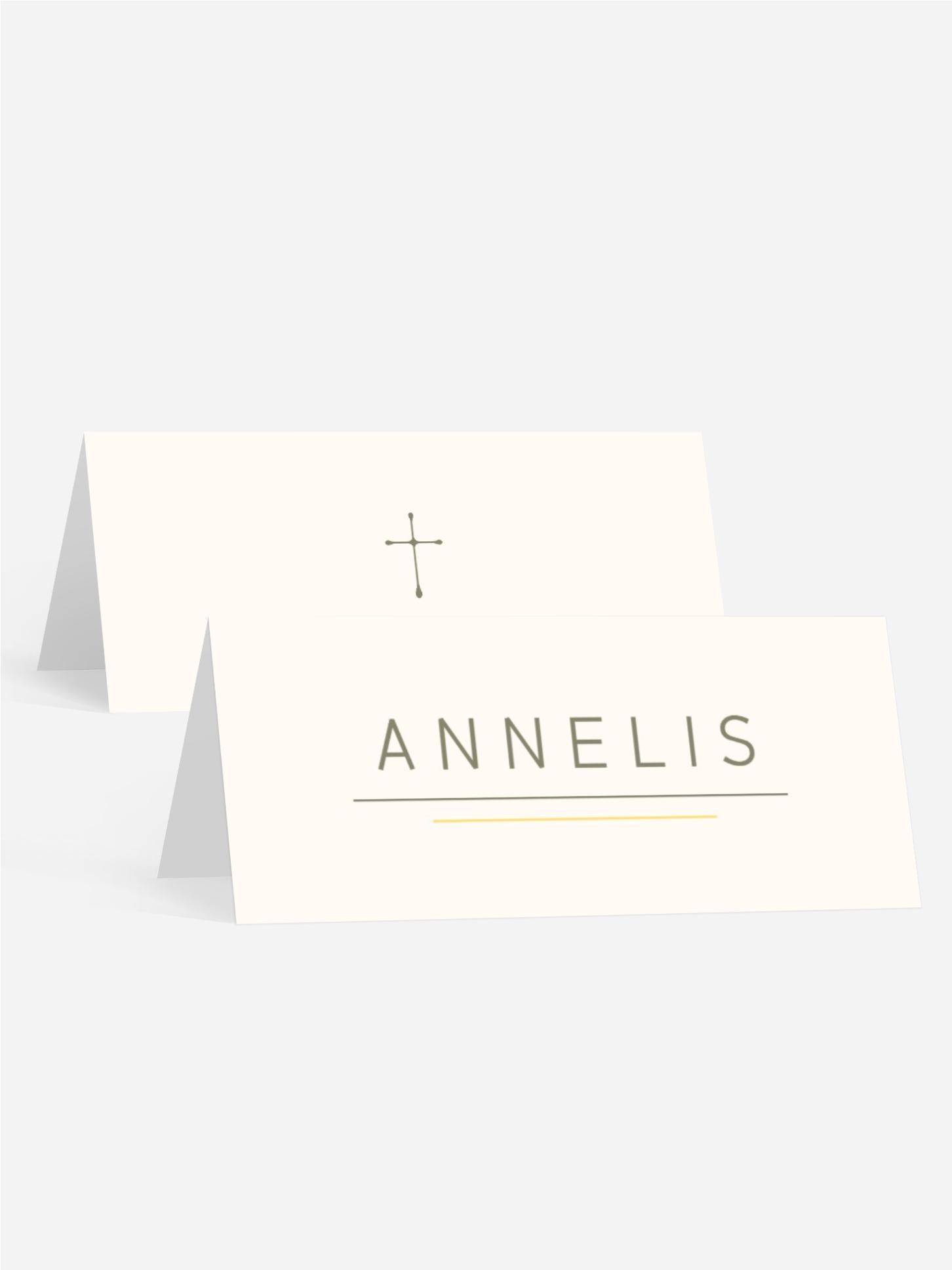 Tischkarte Taufe Heiliger Kranz