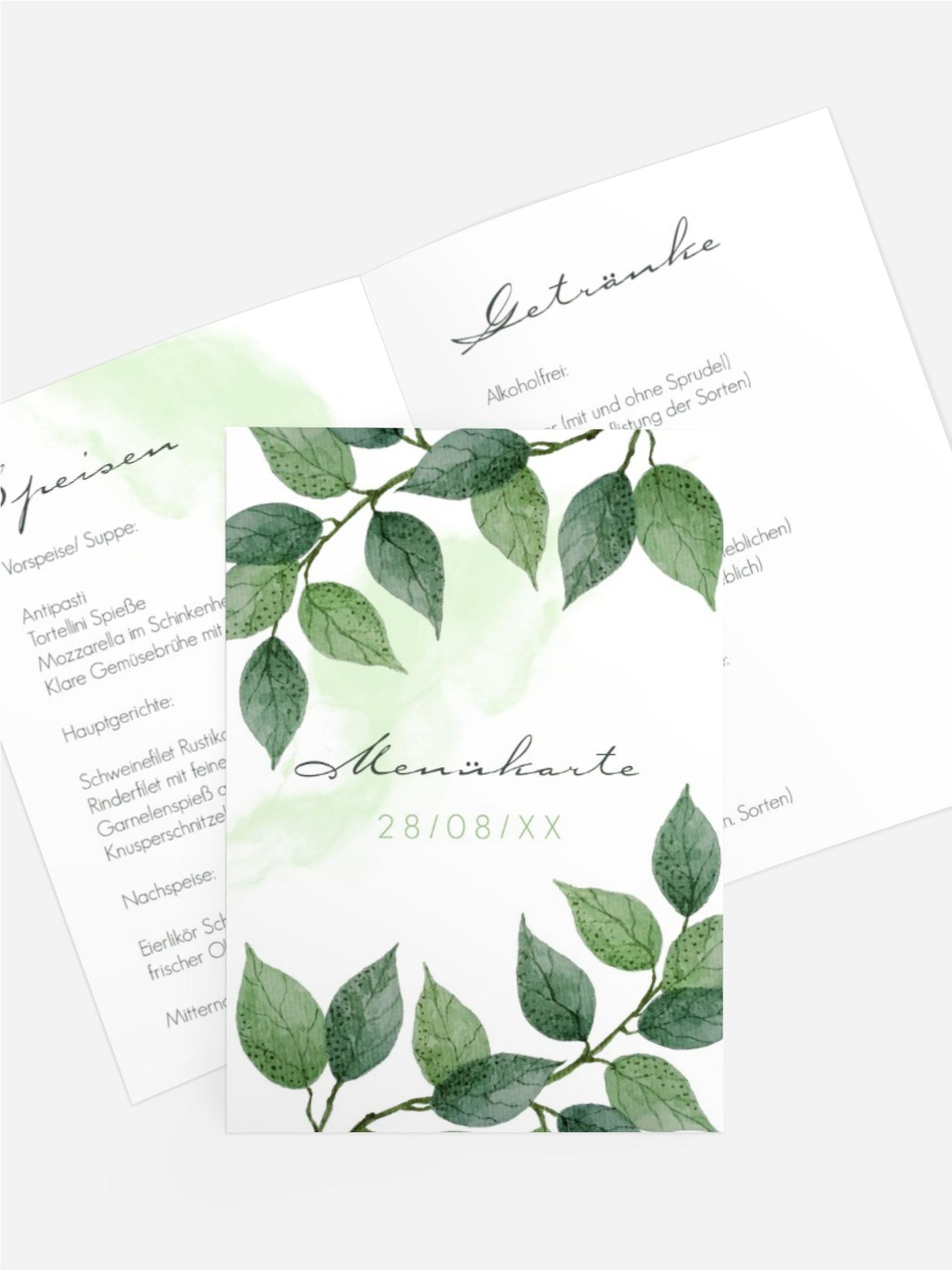 Menükarte Saftig Grün