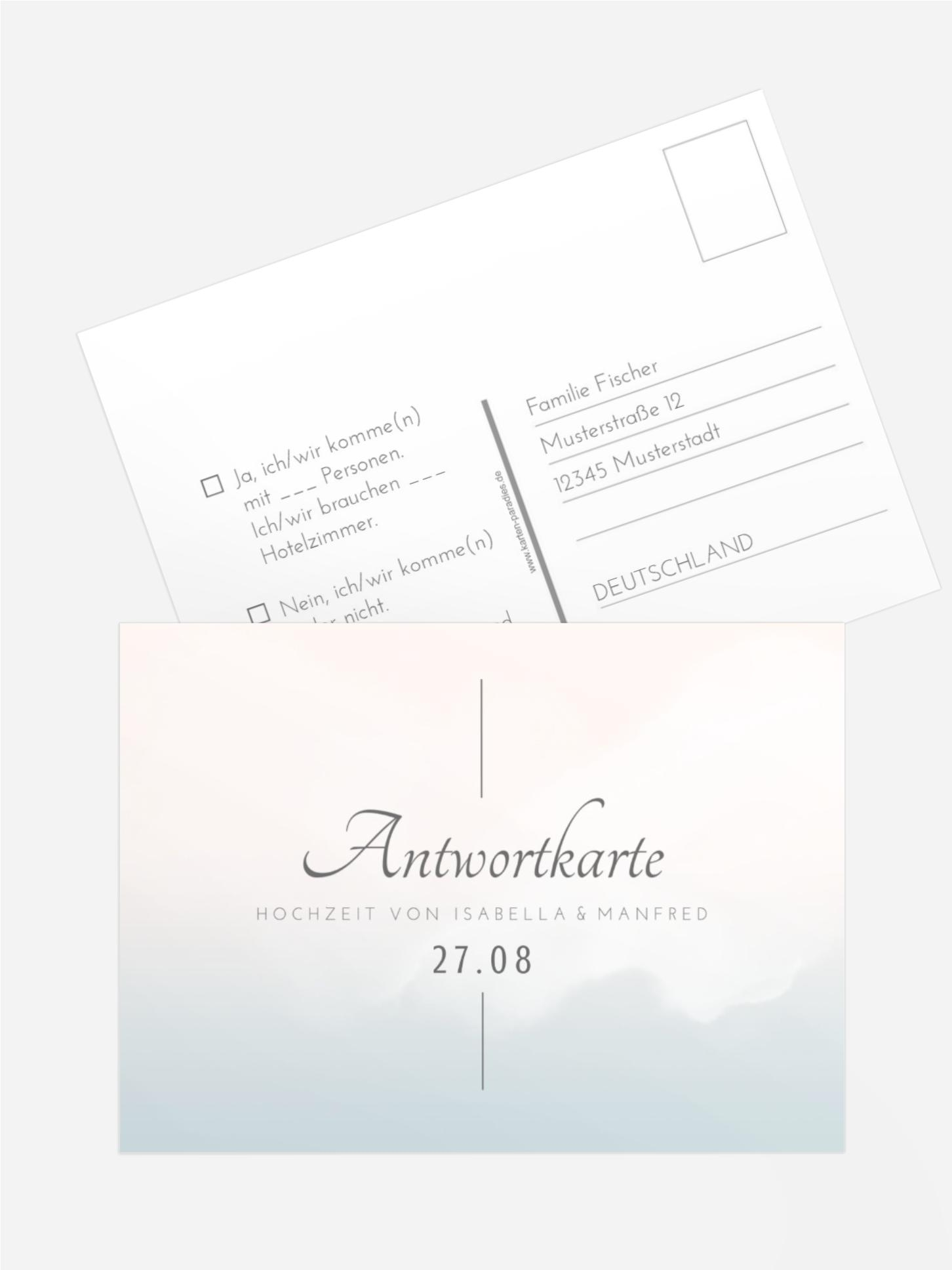 Antwortkarte Gerade Liebeslinie Antwortkarte Gerade Liebeslinie