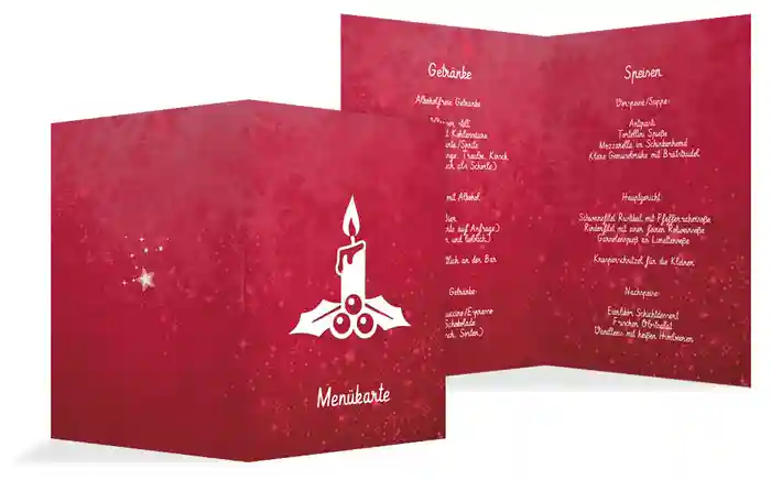 Menükarte Weihnachten Advent
