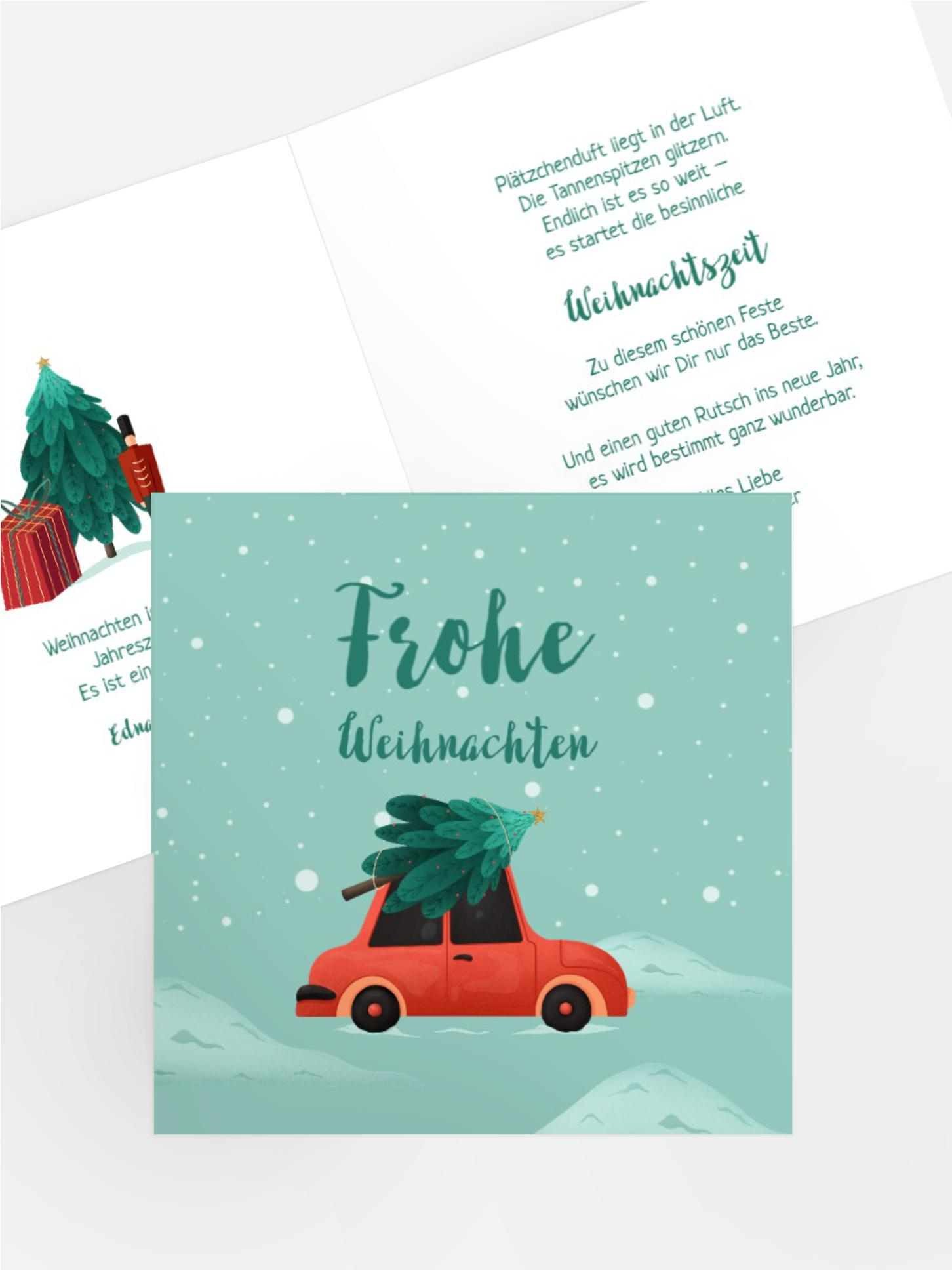 Weihnachtsgrußkarte Bäumchen-Post