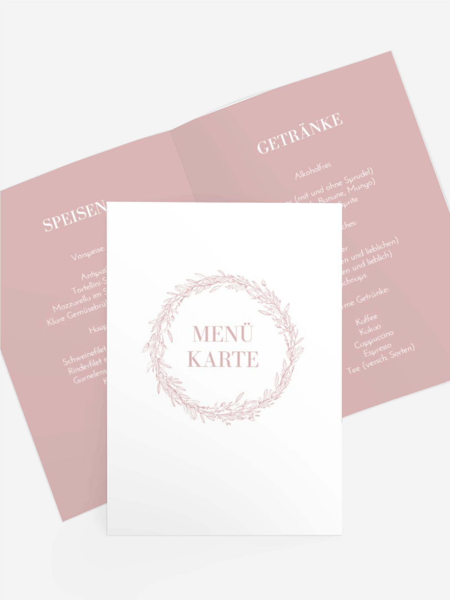 Menükarte Taufe heiliger Plexus