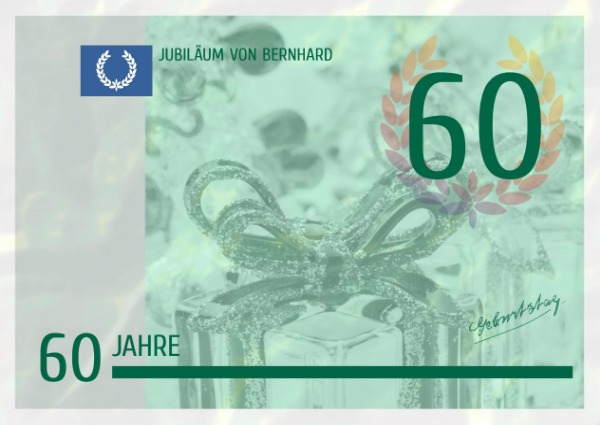 Einladungskarte zum Geburtstag Geldschein 60