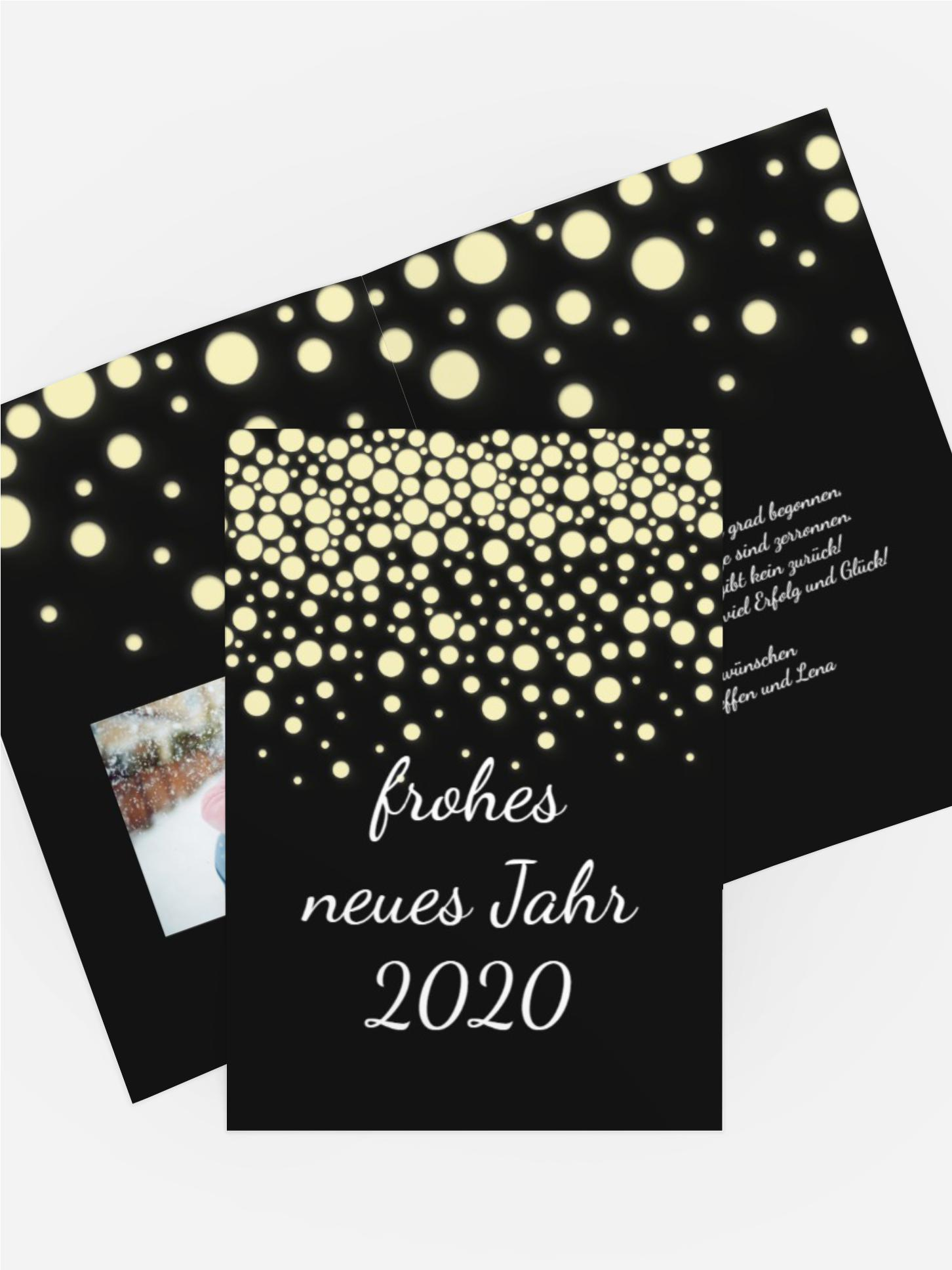 Neujahrskarte Funkelregen