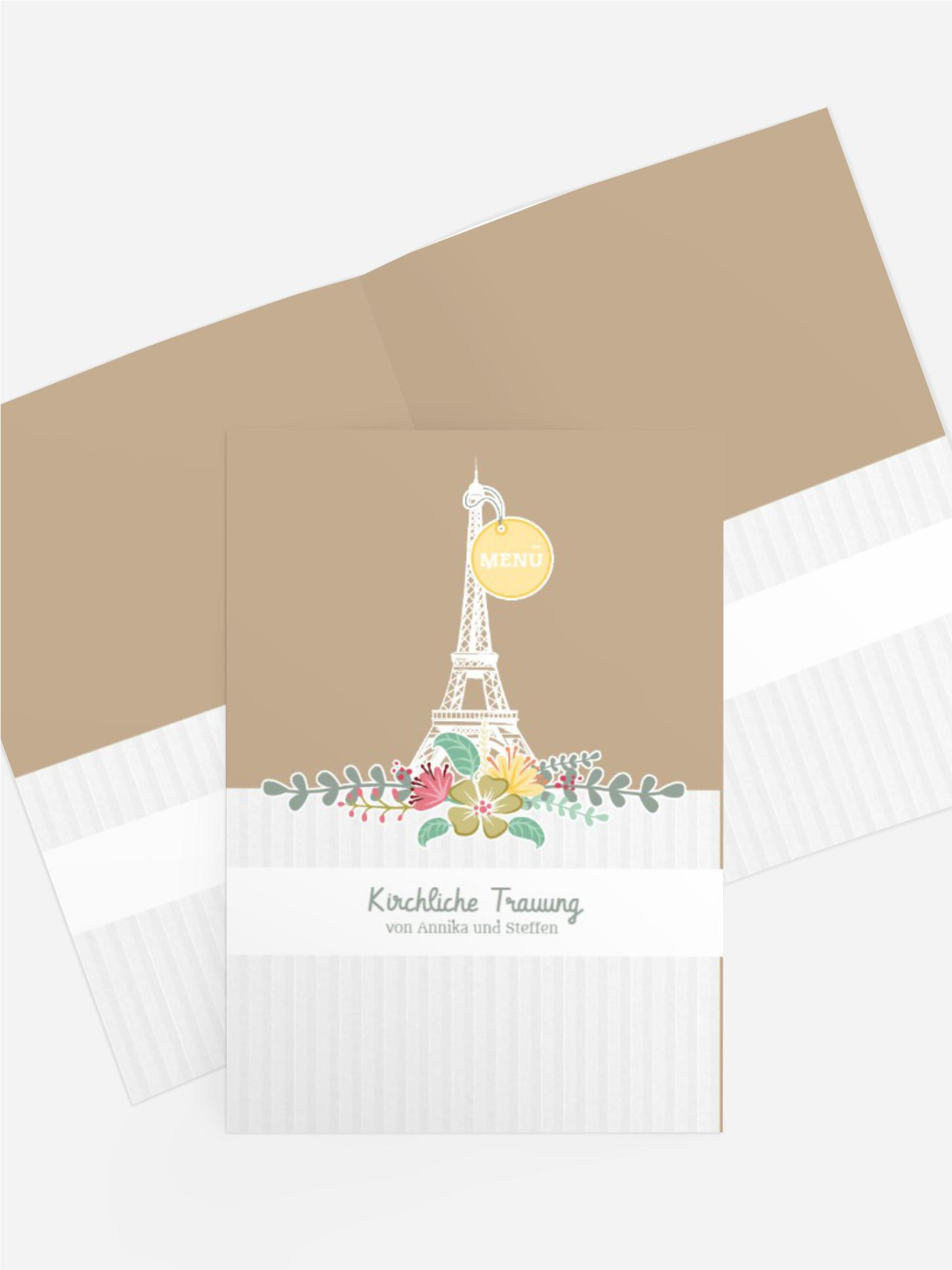 Kirchenheft Umschlag zur Hochzeit Paris
