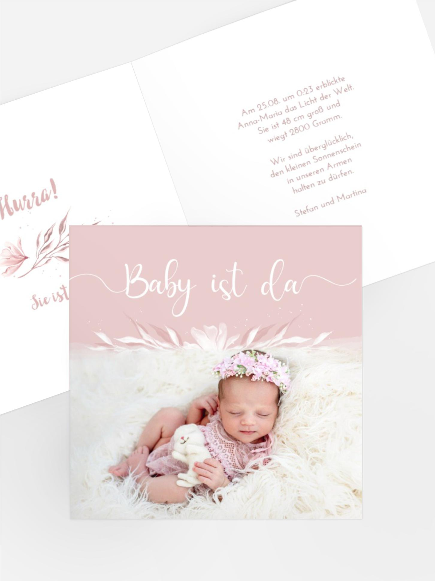 Geburtskarte Blumenpräsens