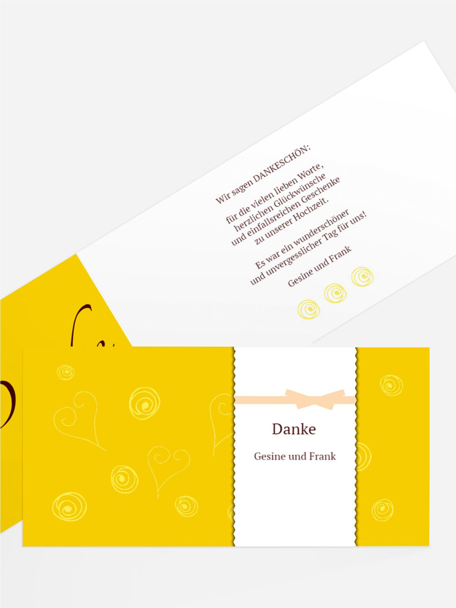 Dankeskarte Curly Hearts