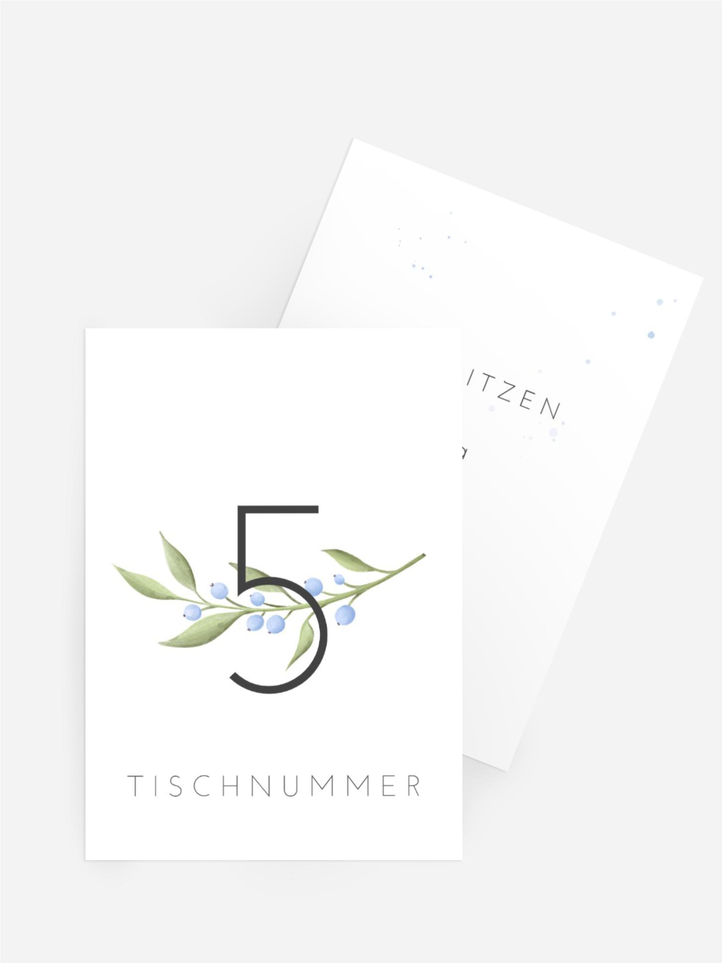 Tischnummer Hochzeit Schlichte Beeren