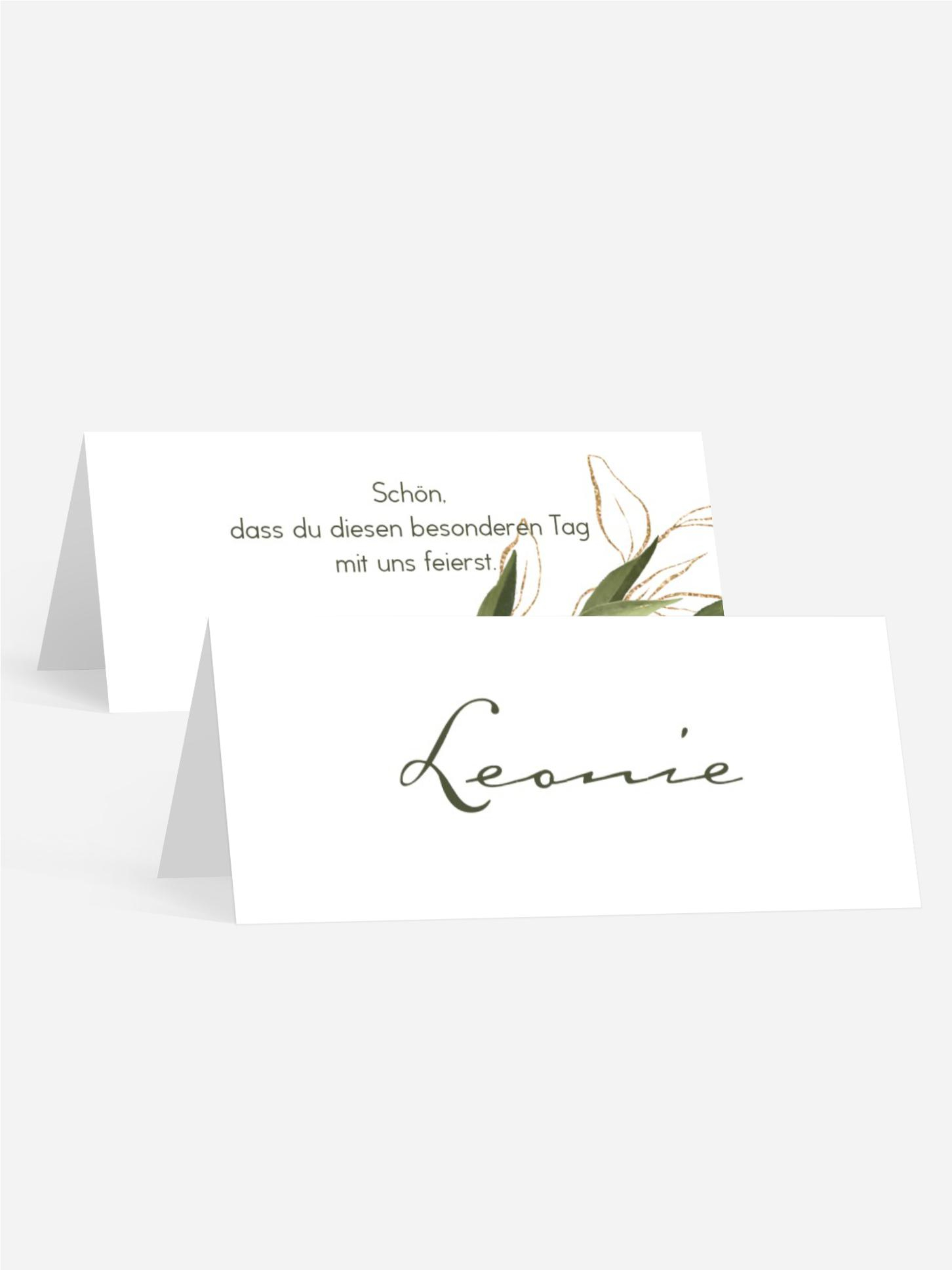 Tischkarte Edelblatt