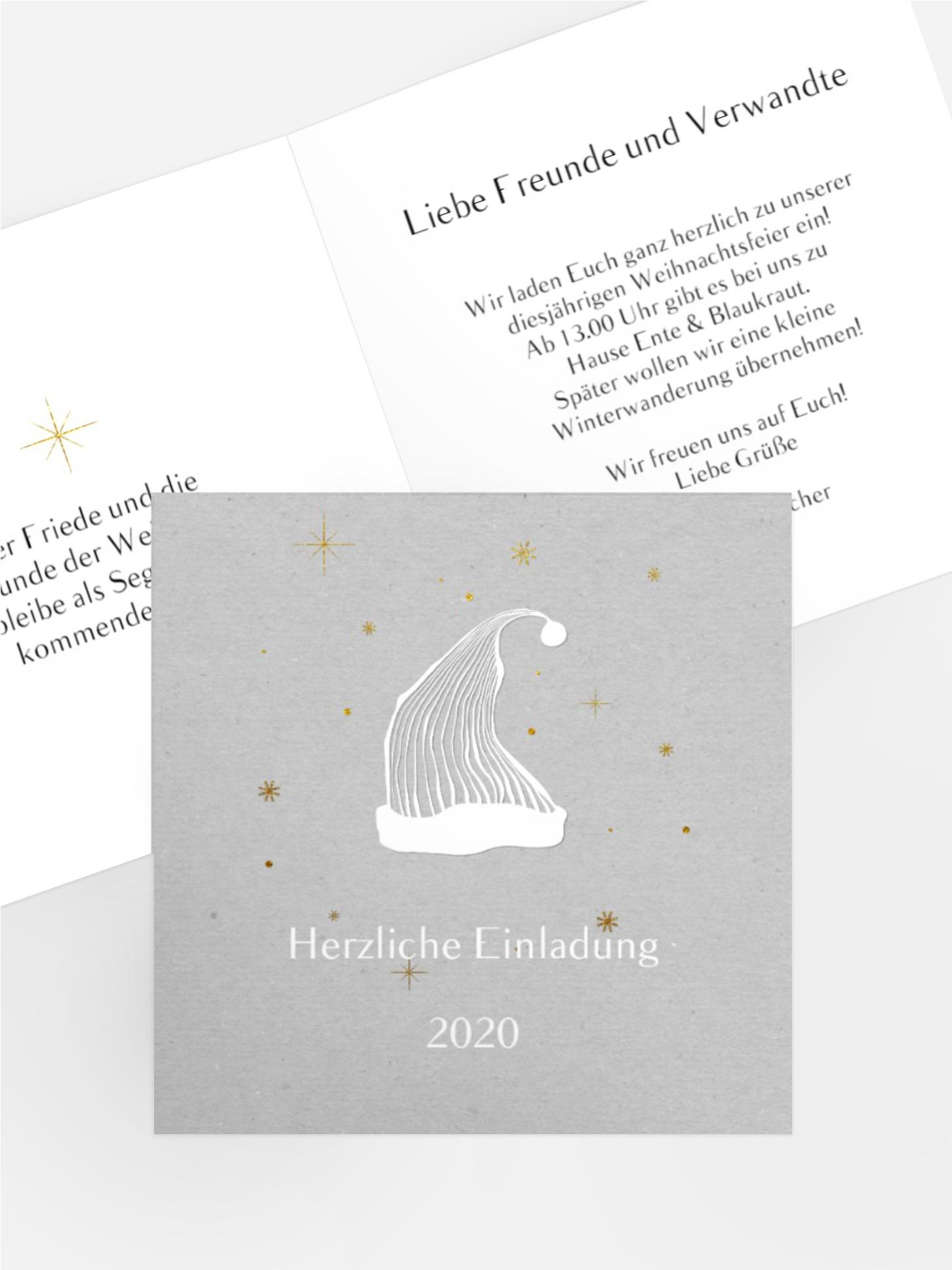 Weihnachtseinladung Zipfelmütze