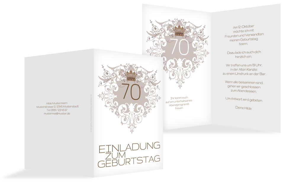 Einladung zum Geburtstag Krone 70 Einladung zum Geburtstag Krone 70