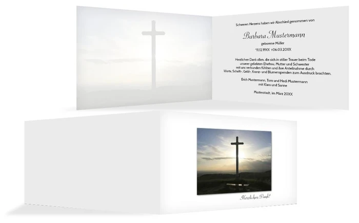 Dankeskarte Kreuz quer