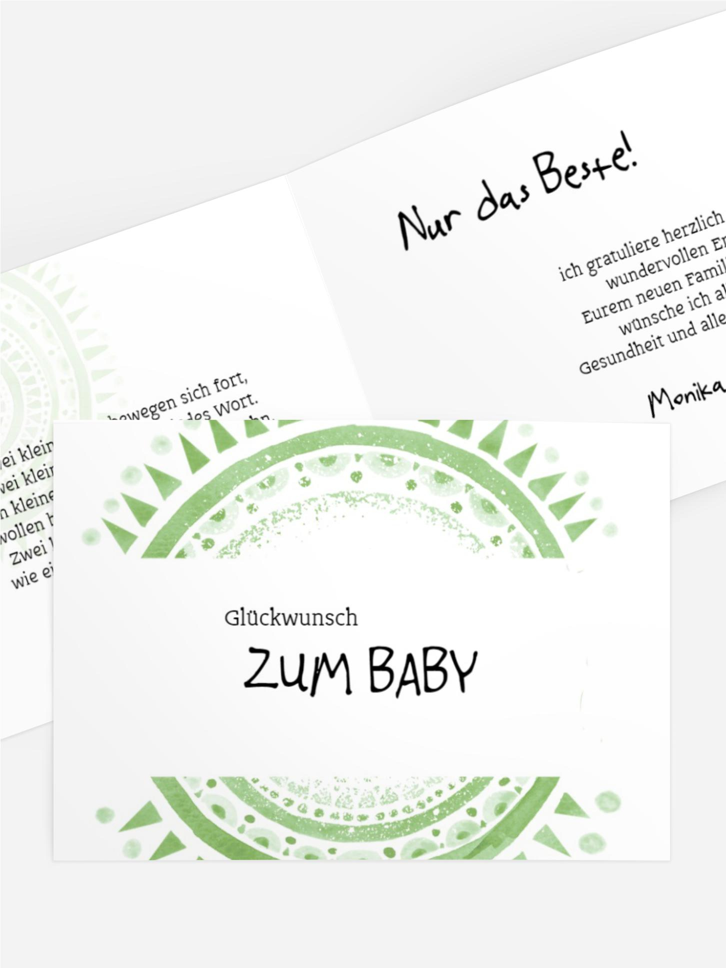 Glückwunschkarte zur Geburt Mandala