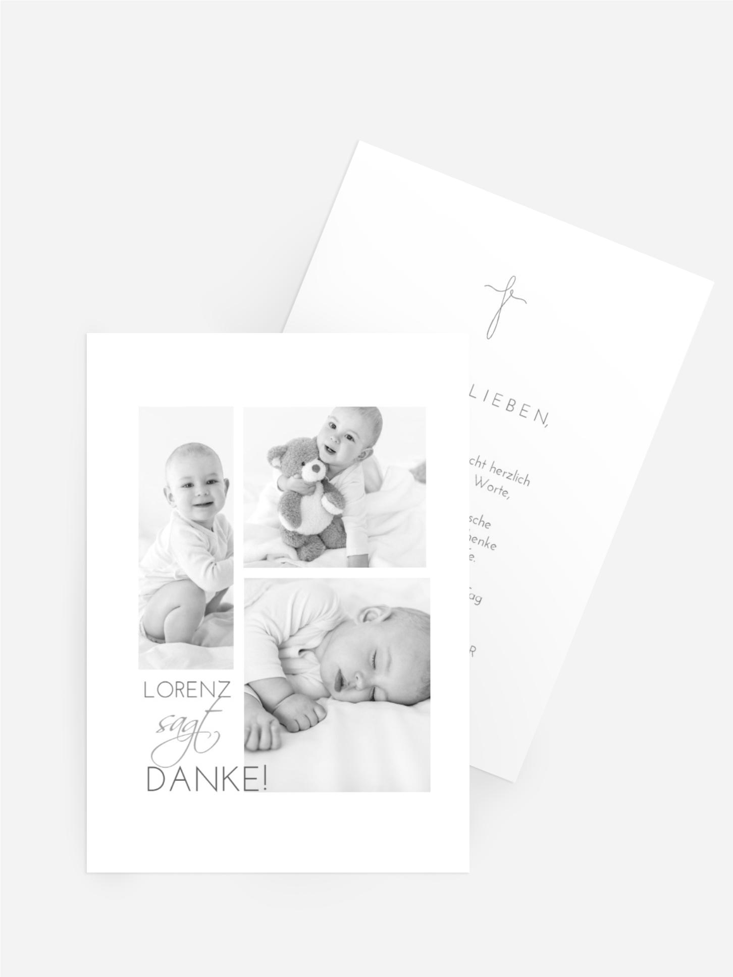 Dankeskarte Taufe Textspiel