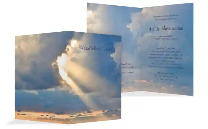 Dankeskarte Himmel hoch Dankeskarte Himmel hoch