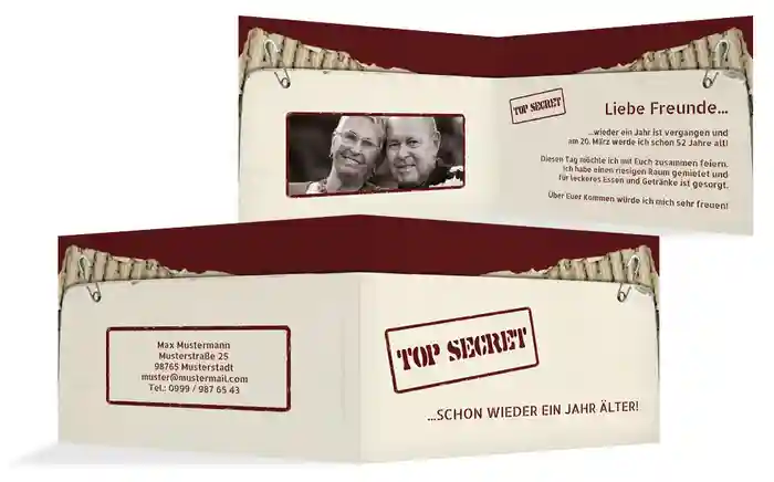 Geburtstagseinladung Top Secret Foto