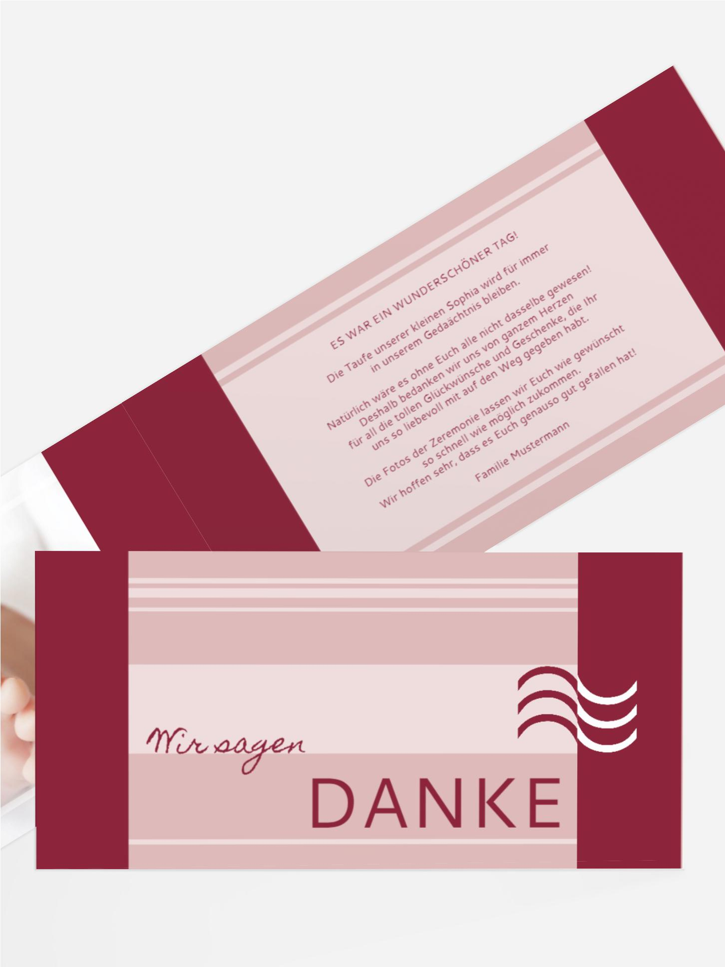 Dankeskarte Taufe Lebenswasser