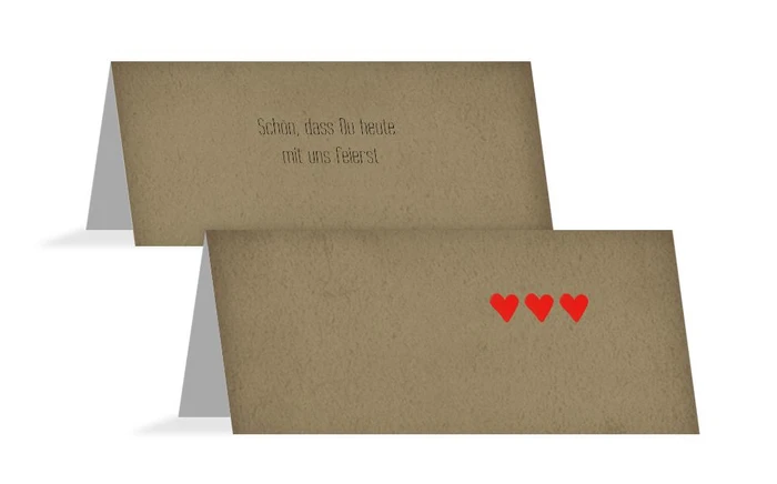 Tischkarte Vintage Herzen