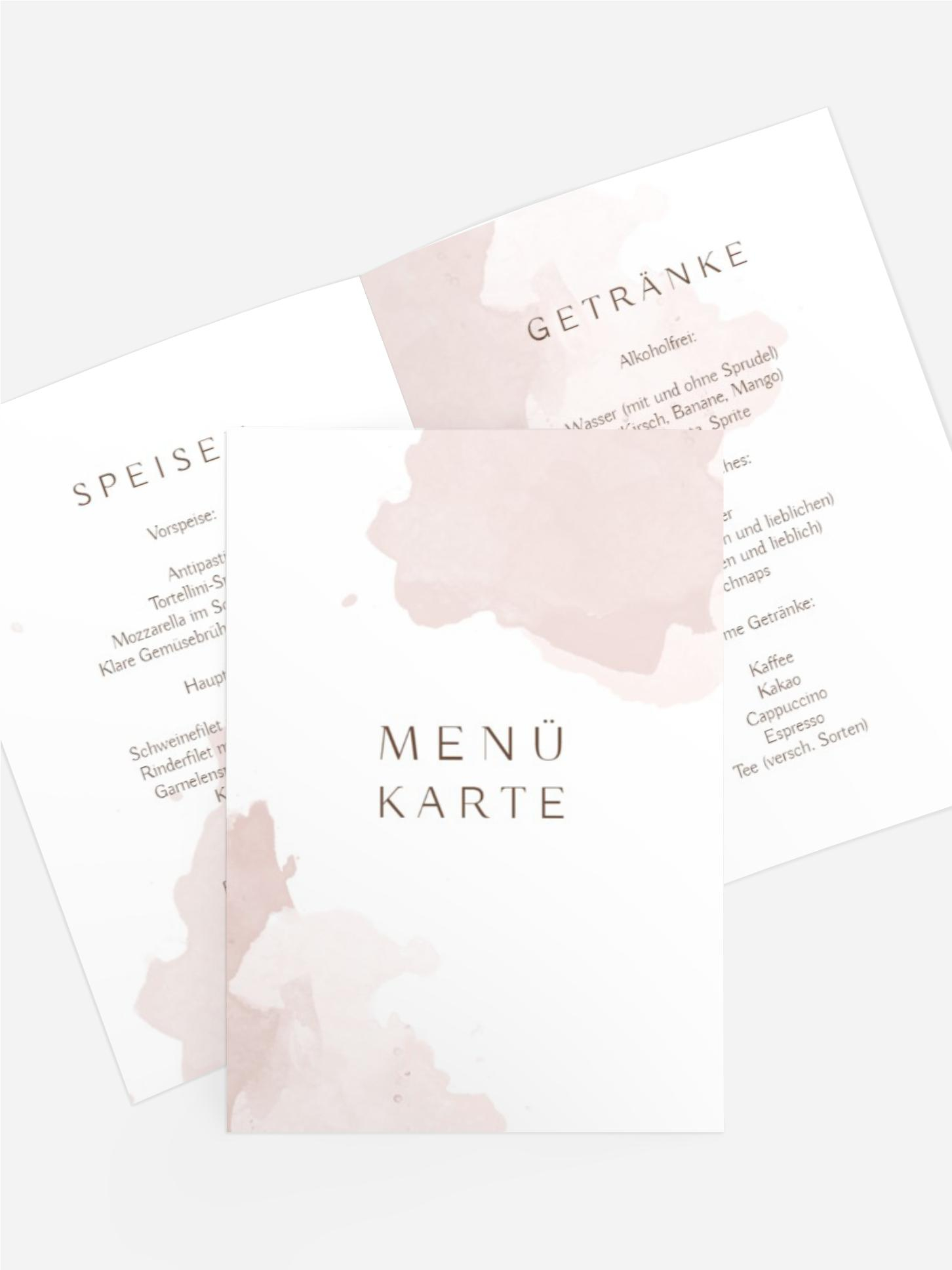 Menükarte Taufe Glücklicher Tag