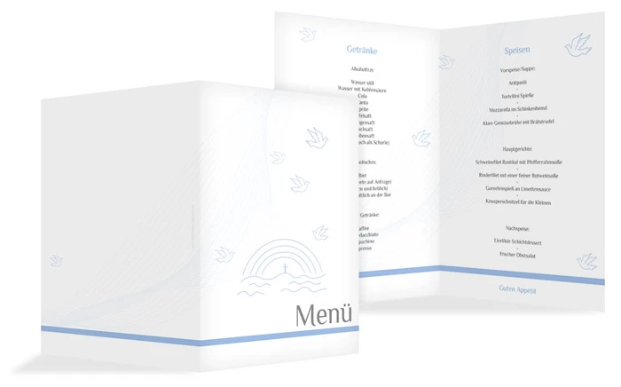 Taufe Menükarte Taube