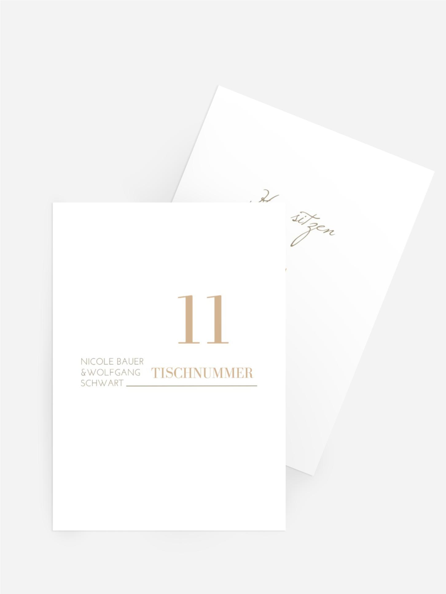Tischnummer Hochzeit Textüberlagerung