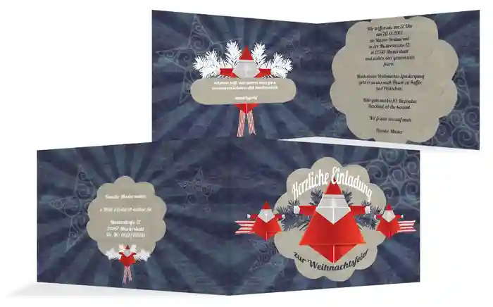 Weihnachtseinladung Origami Weihnachtseinladung Origami