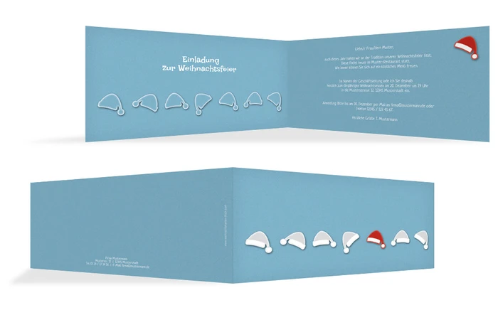 Weihnachtseinladung Geschäftlich Mützenreihe Weihnachtseinladung Geschäftlich Mützenreihe