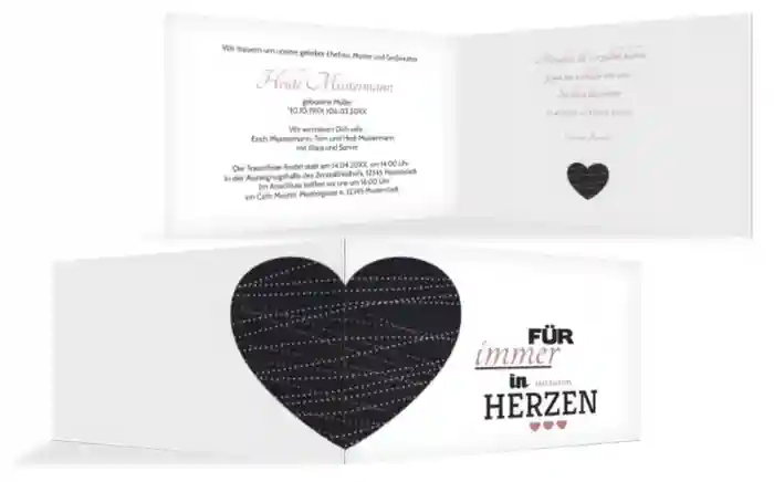 Trauerkarte Herz quer