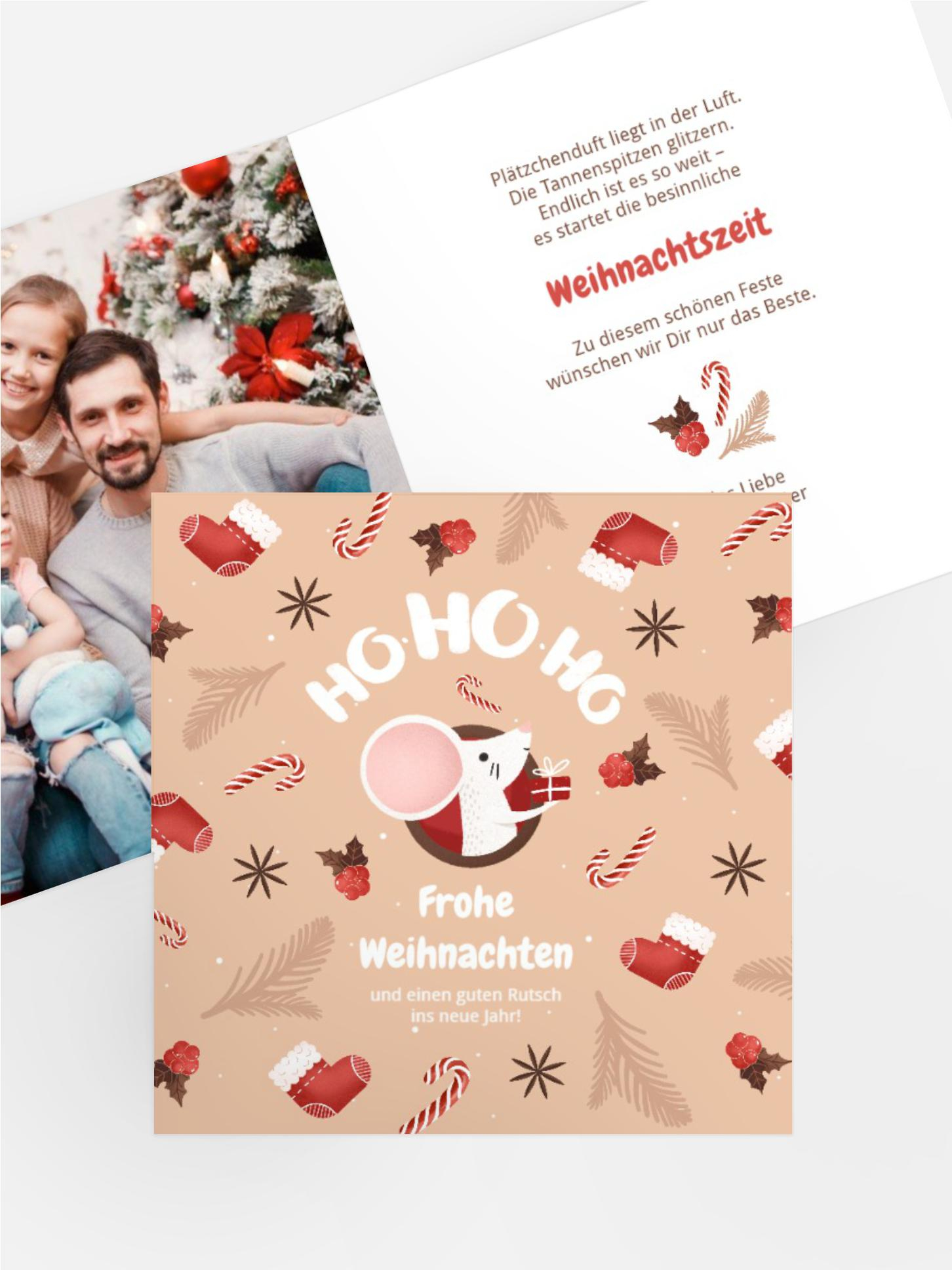 Weihnachtsgrußkarte Weihnachtsmaus