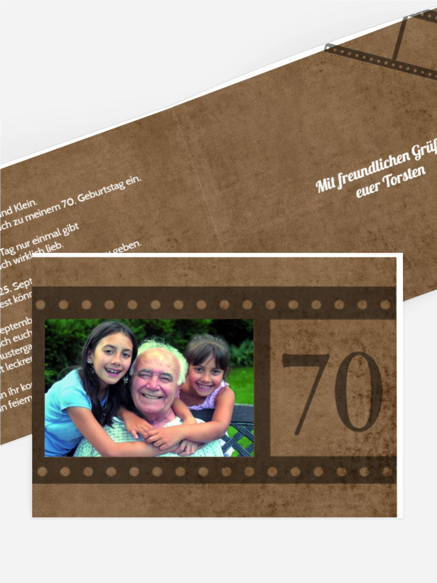 Geburtstagseinladung Retrofilm 70 Foto