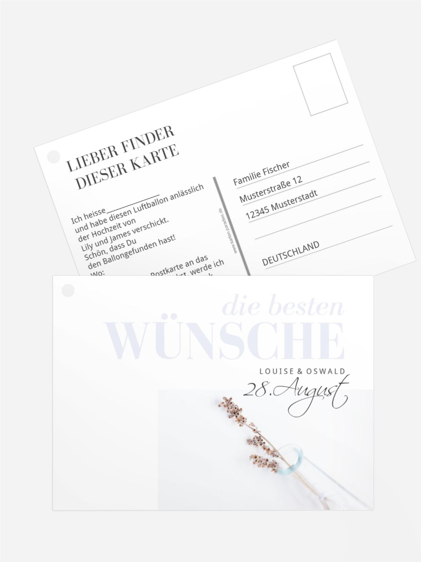 Ballonflugkarte Text-Bild-Gemeinschaft