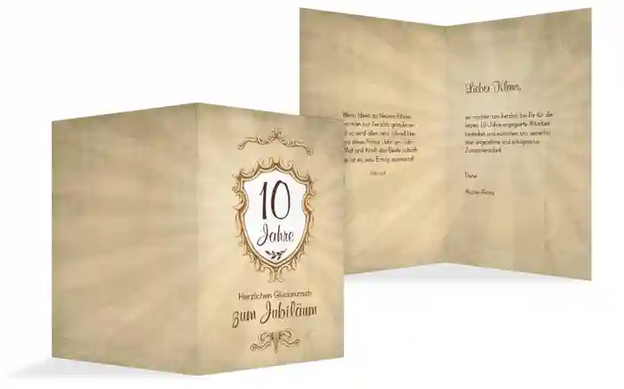 Karte zum Jubiläum Retro Wappen