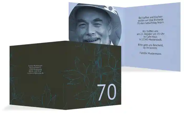 Geburtstagseinladung Herbst 70 Foto