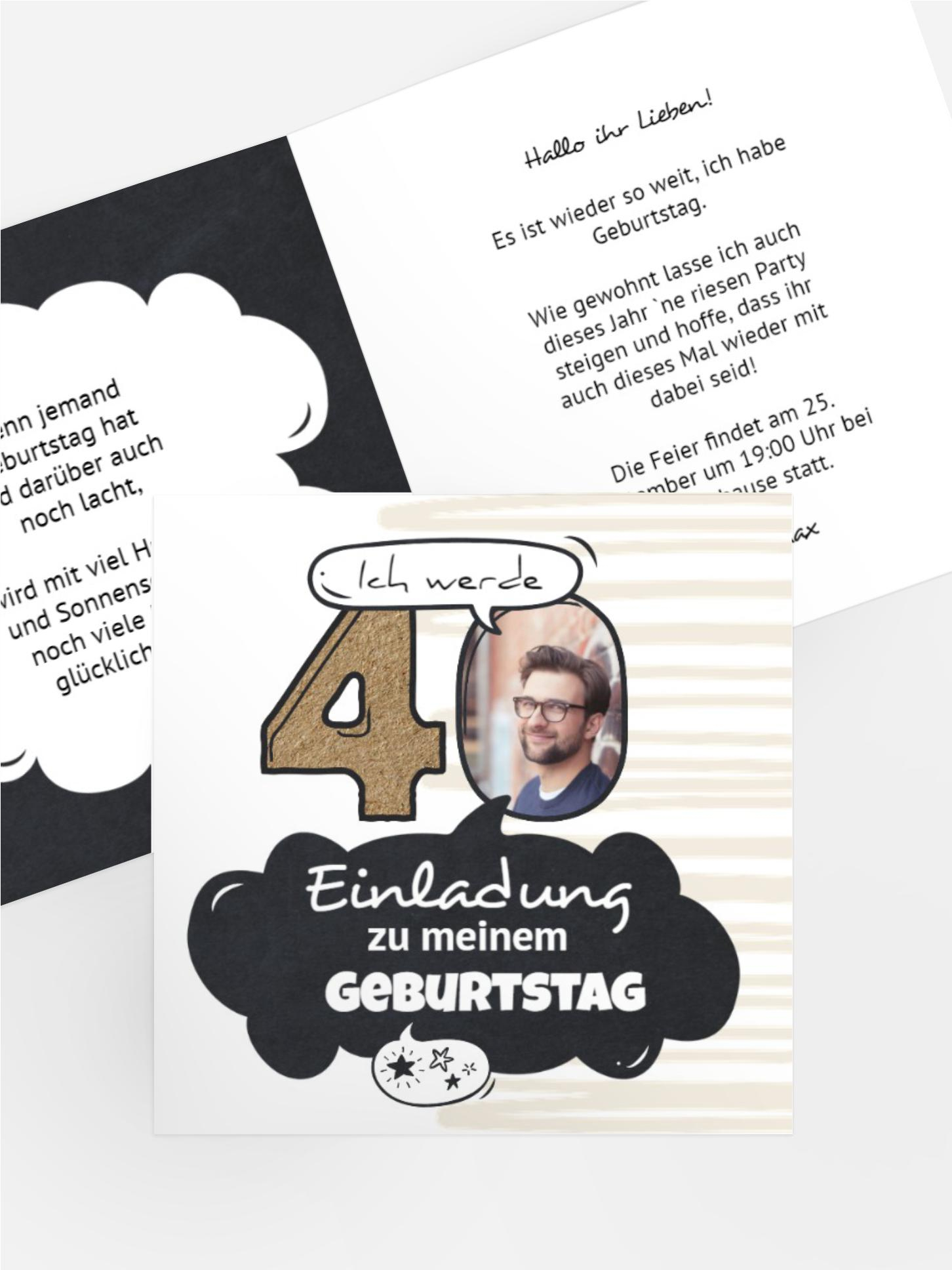 Geburtstagseinladung Comic 40 Geburtstagseinladung Comic 40