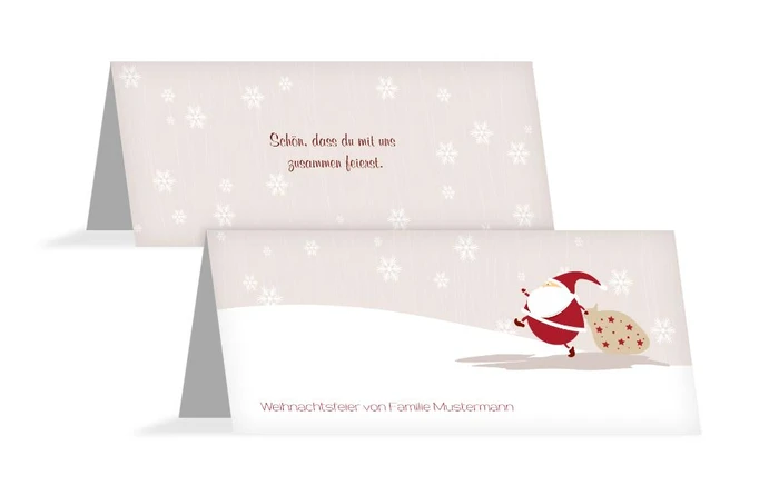 Weihnachtstischkarte Weihnachtsmann