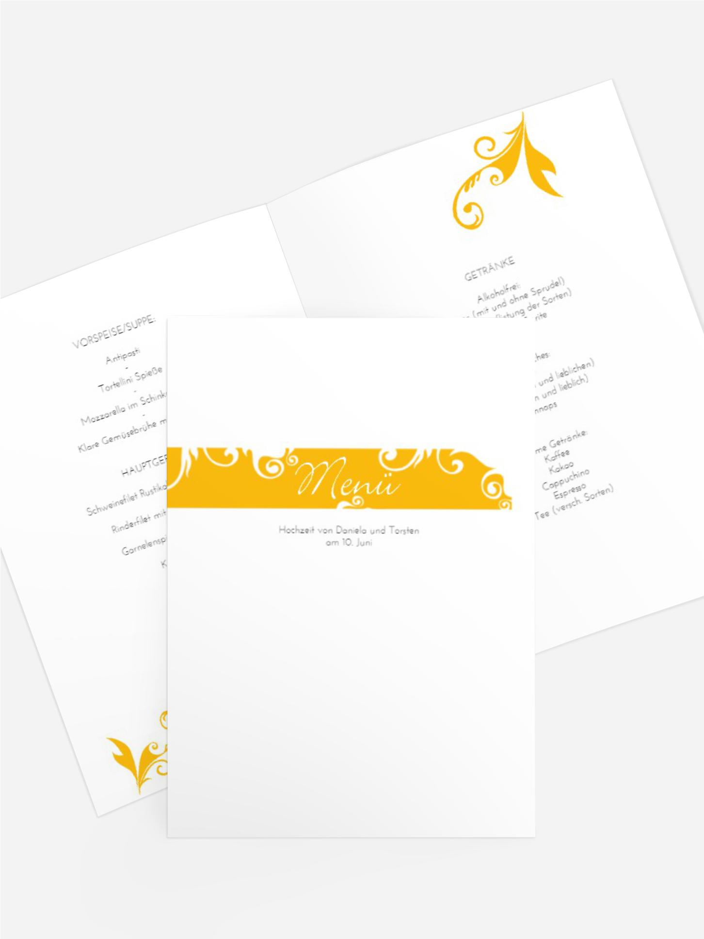 Menükarte Squiggle Square