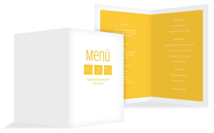 Menükarte Konfirmation Triple Menükarte Konfirmation Triple