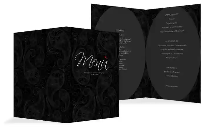 Menükarte Traumhochzeit