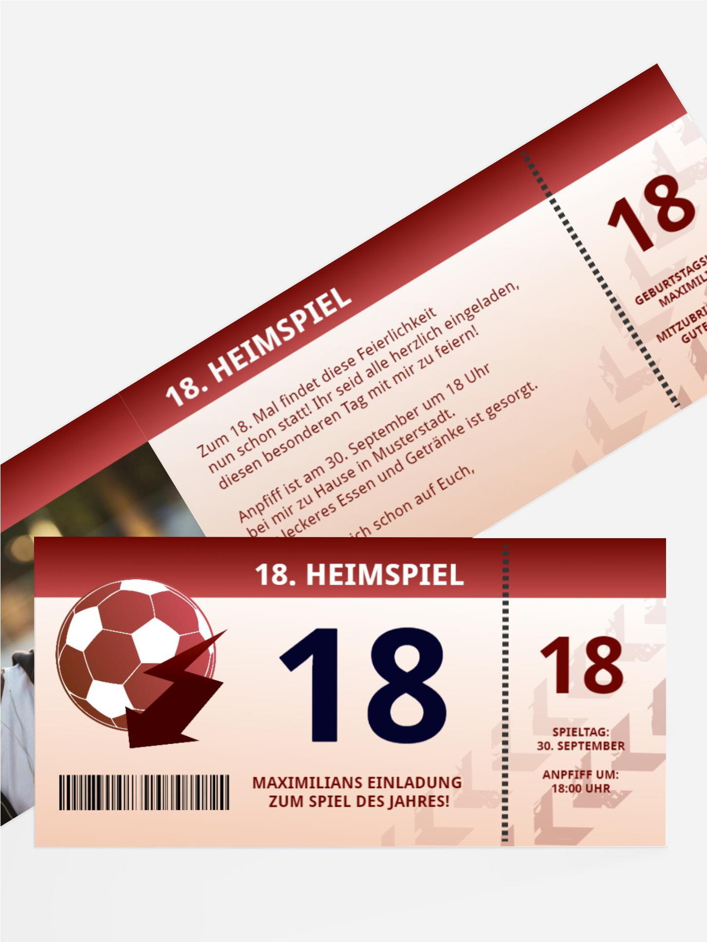 Geburtstagseinladung Heimspiel 18 Foto Geburtstagseinladung Heimspiel 18 Foto