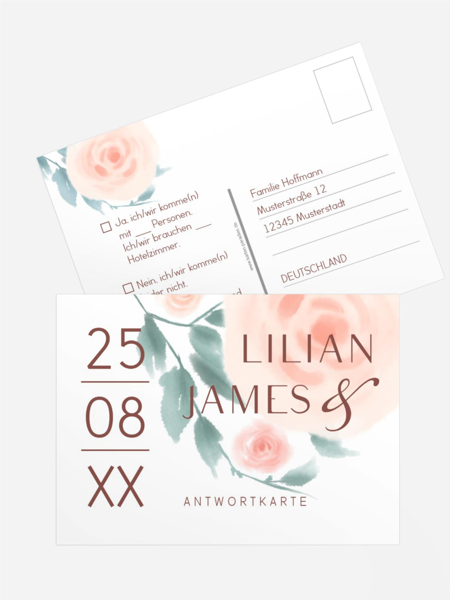 Antwortkarte Zentrale Rose