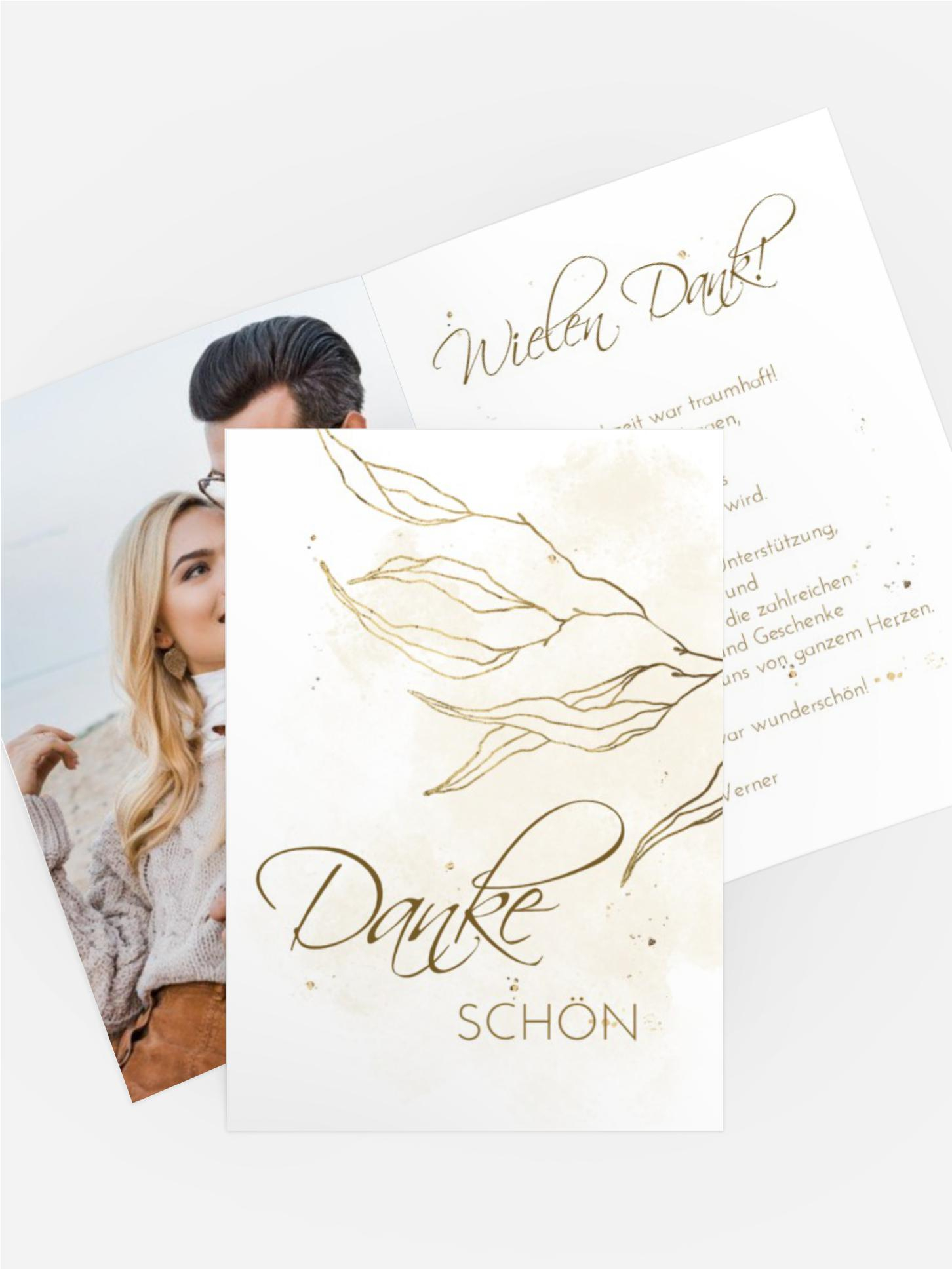 Dankeskarte Edle Blattstruktur