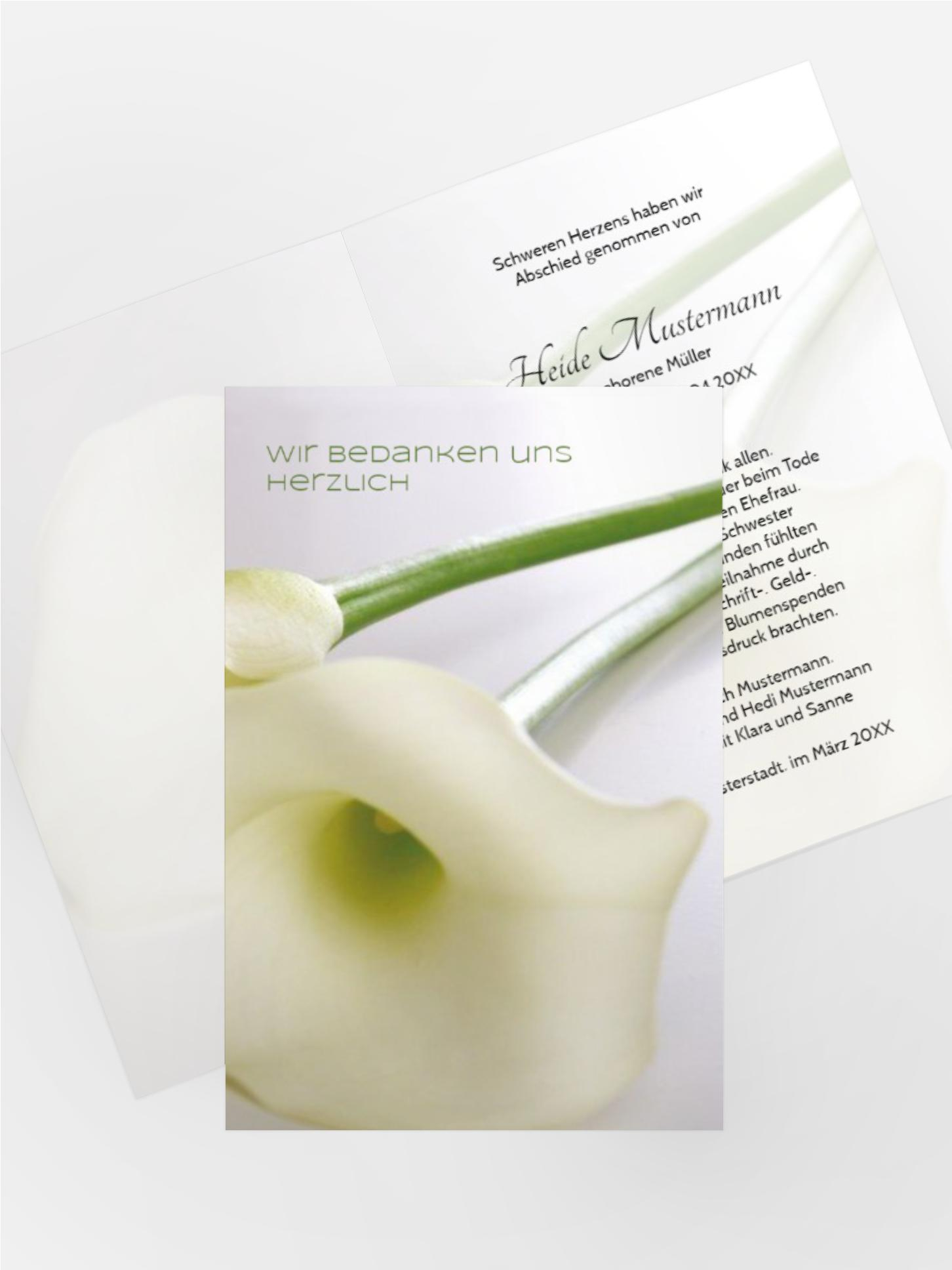 Dankeskarte Calla hoch