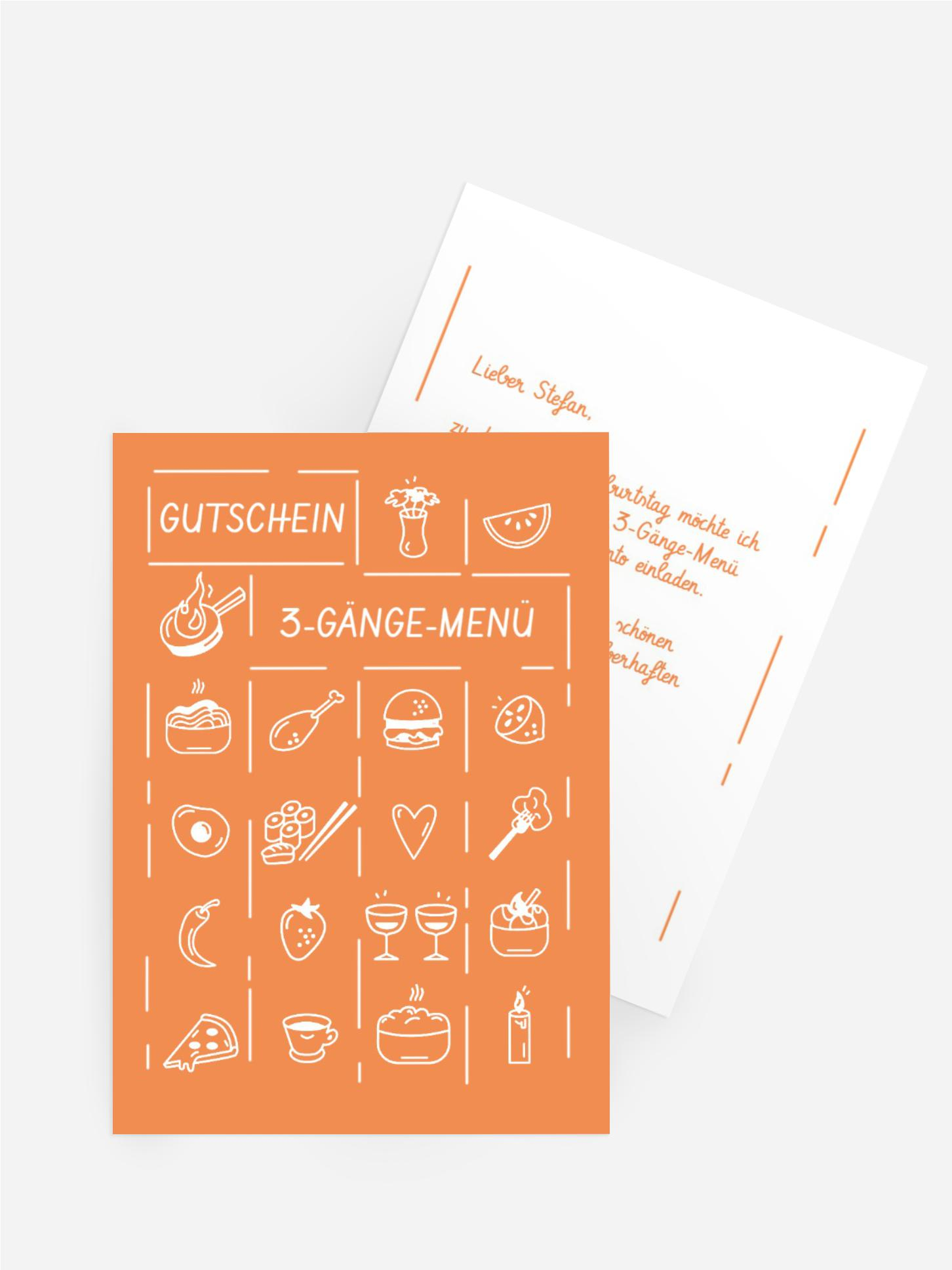 Gutschein zum Geburtstag 3-Gänge-Menü