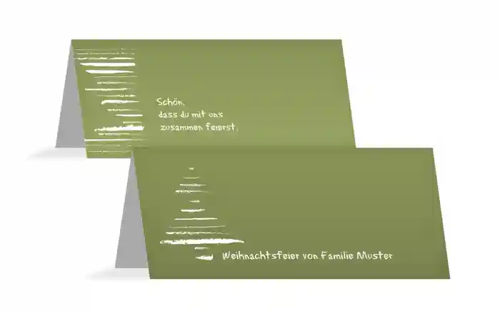 Weihnachts Tischkarte Kreidentanne