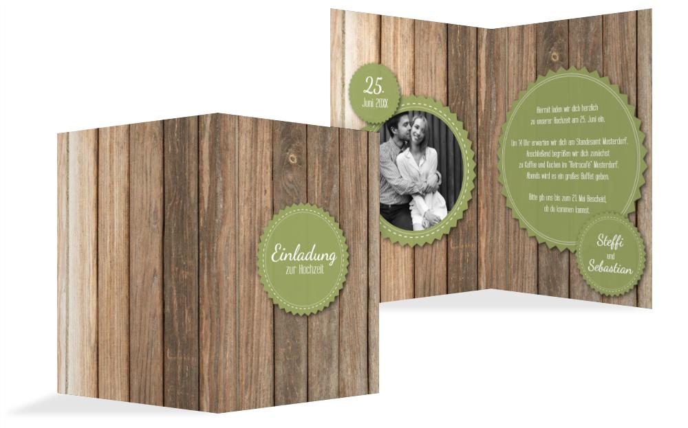 Hochzeitseinladung Vintage Holz Hochzeitseinladung Vintage Holz