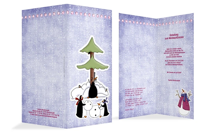 Weihnachtseinladung Privat Comic